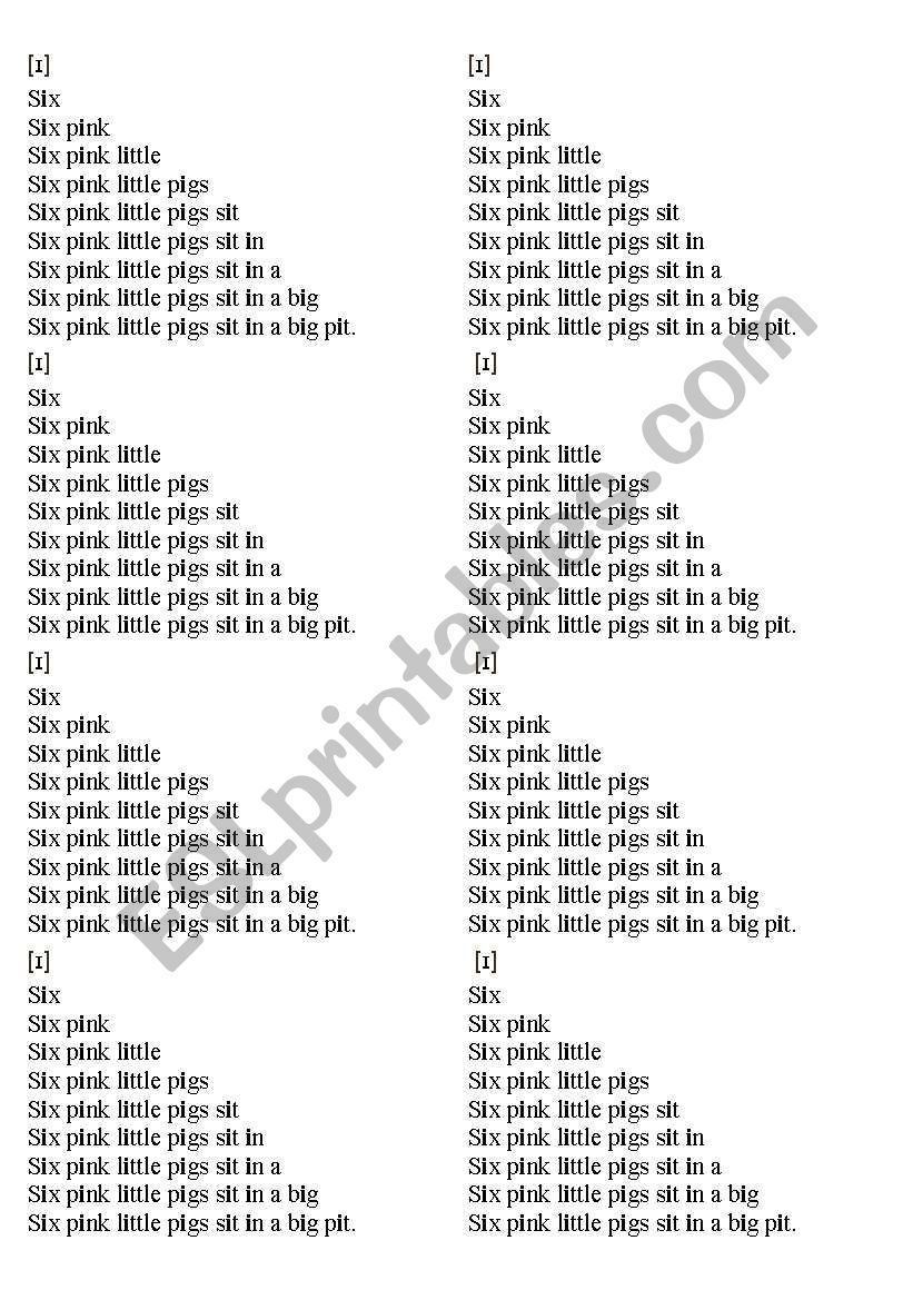 Stairs for reading, sound [i] worksheet
